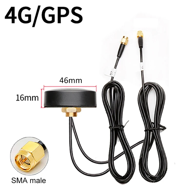 GPS+4G+WiFi Combined antenna GPS+LTE Combo Antenna 4G+WIFI+GPS SMA male SMA-J Outdoor waterproof antenna High gain 1.5 m cable