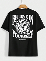 Believe in Yourself Universe Funny Graphic Men Tshirts Cotton Casual Short Sleeve Fashion Breathable Loose Oversized T-Shirt