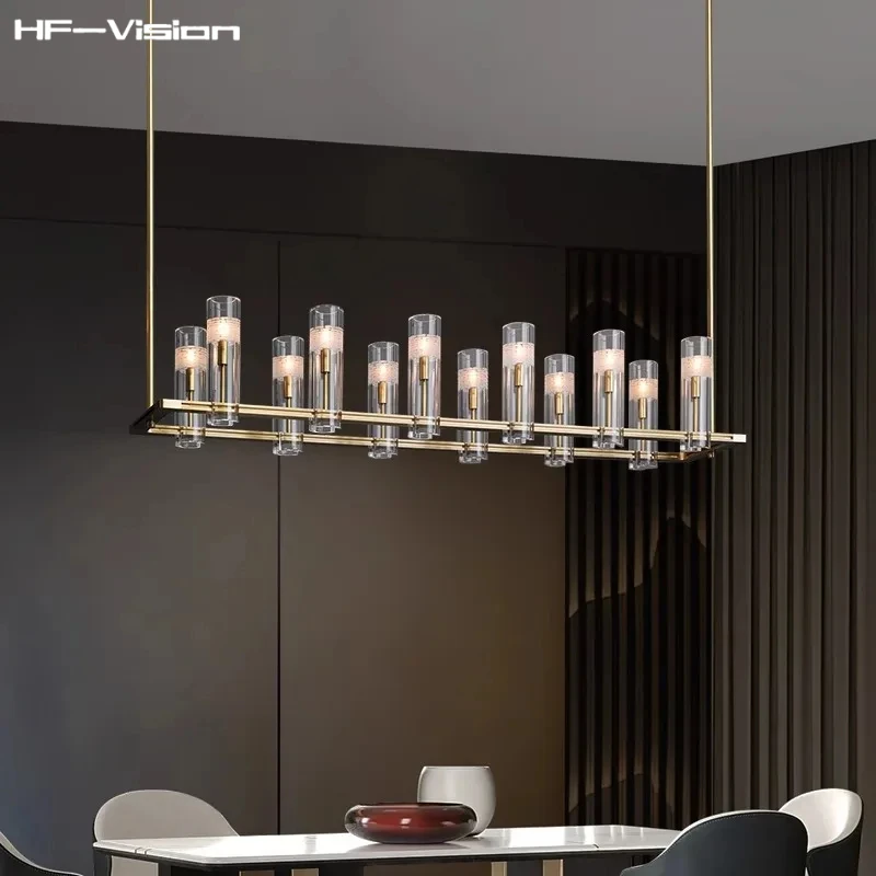 

Nordic clear Gold Glass LED chandelier Lighting,Lustre Suspension Luminaire Lampen for restaurant kitchen island Foyer,Dimmable