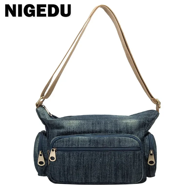 

Casual Denim Women Shoulder Bag Mummy Crossbody Bag Quality canvas Ladies messenger bags Travel handbags blue bolsa feminina