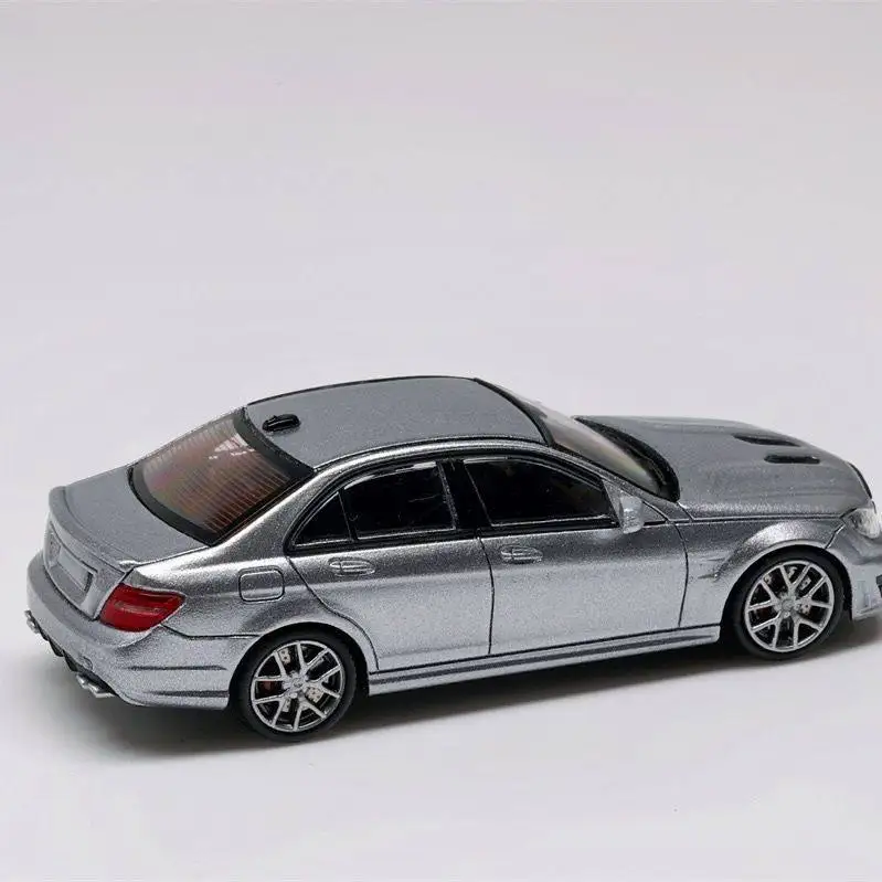 Diecast KING MODEL 1:64 Scale BENZC63 AMG W204 Silver Grey Alloy Car Model