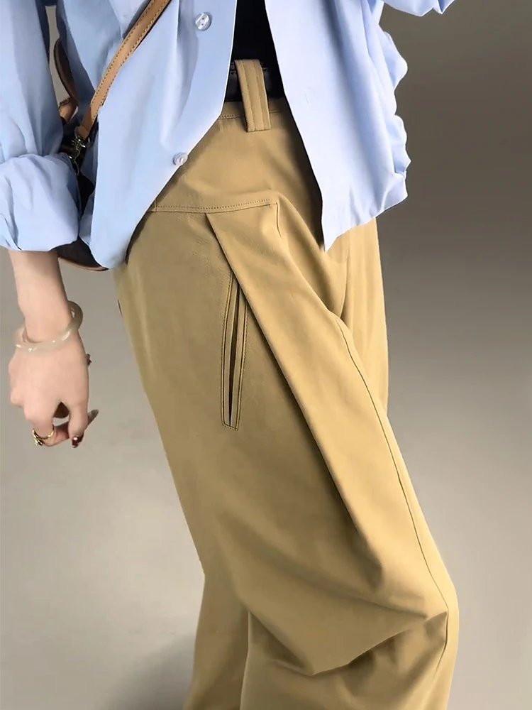 

Comfortable Wide Leg Accordion Pants Women's Casual Straight Leg Suit Pants High Waist Korean Style Spring Summer New Arrival