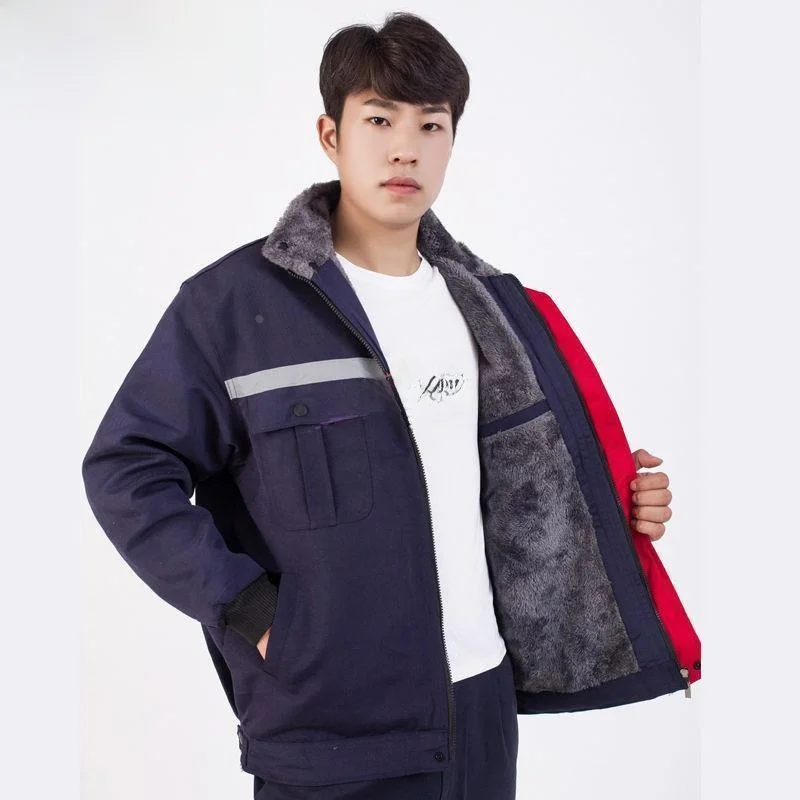 

Утепленная флисовая зимняя рабочая куртка из хлопка, теплая, морозостойкая, защитная спецодежда, модная, с защитой от солнца