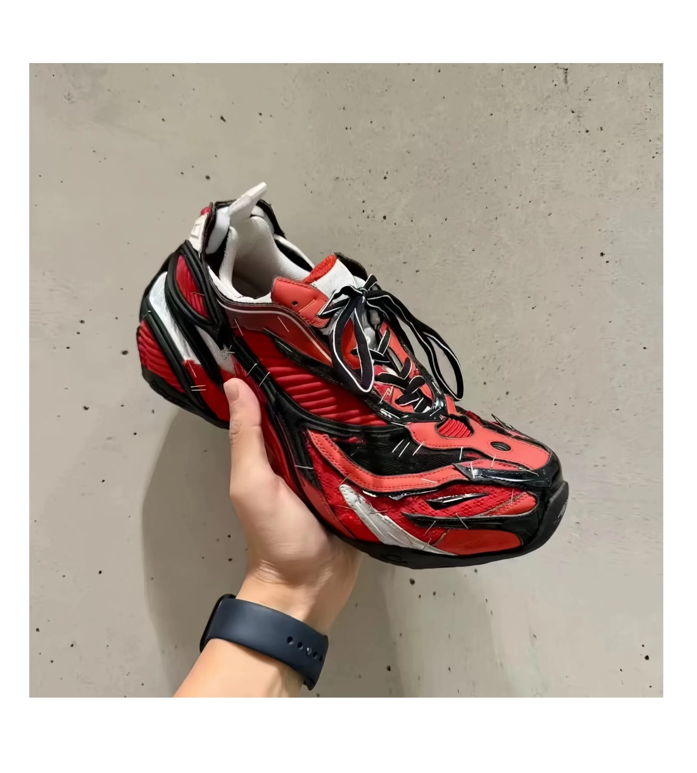 New All Seasons Unisex Black and White Color Blocking Casual Vintage Lace-up Sneakers Round Toe Increase Couple Racing Shoes