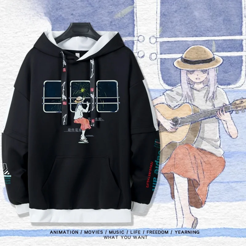 

Унисекс худи-толстовка Yorushika Suis с длинным рукавом, удобная, из полиэстера, в повседневном стиле, с мультяшным принтом, для мужчин и женщин