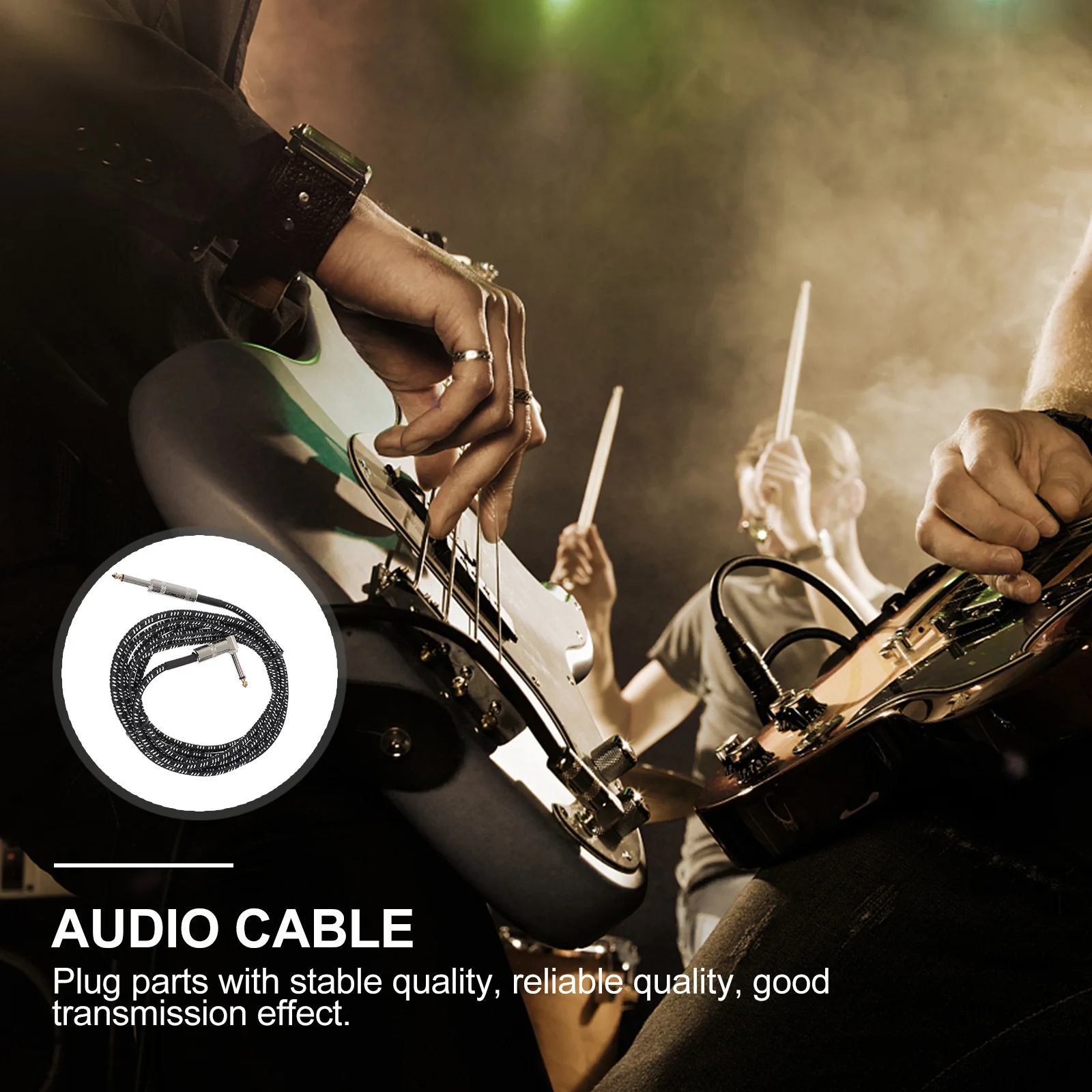 

1 pc Audio Cable For Guitar Braided Durable Electric Guitar Connecting Cord Professional Instrument Cable Musical Instrument