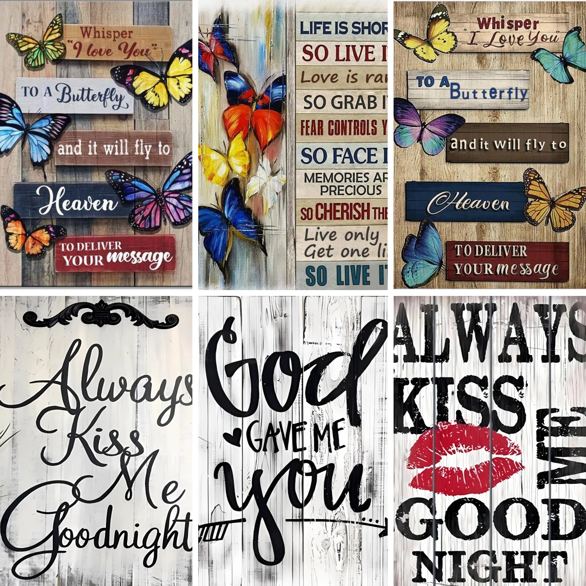 

Diamond Painting Kits for Adults Butterfly Quote Inspirational Phrase Full Drill DIY Motivational Decor for Bedroom Girl’s Room