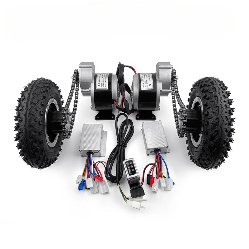 500W Dual Drive Electric Trolley Conversion Kit, 8-Wheel Load 200kg Easy Install Modification Set