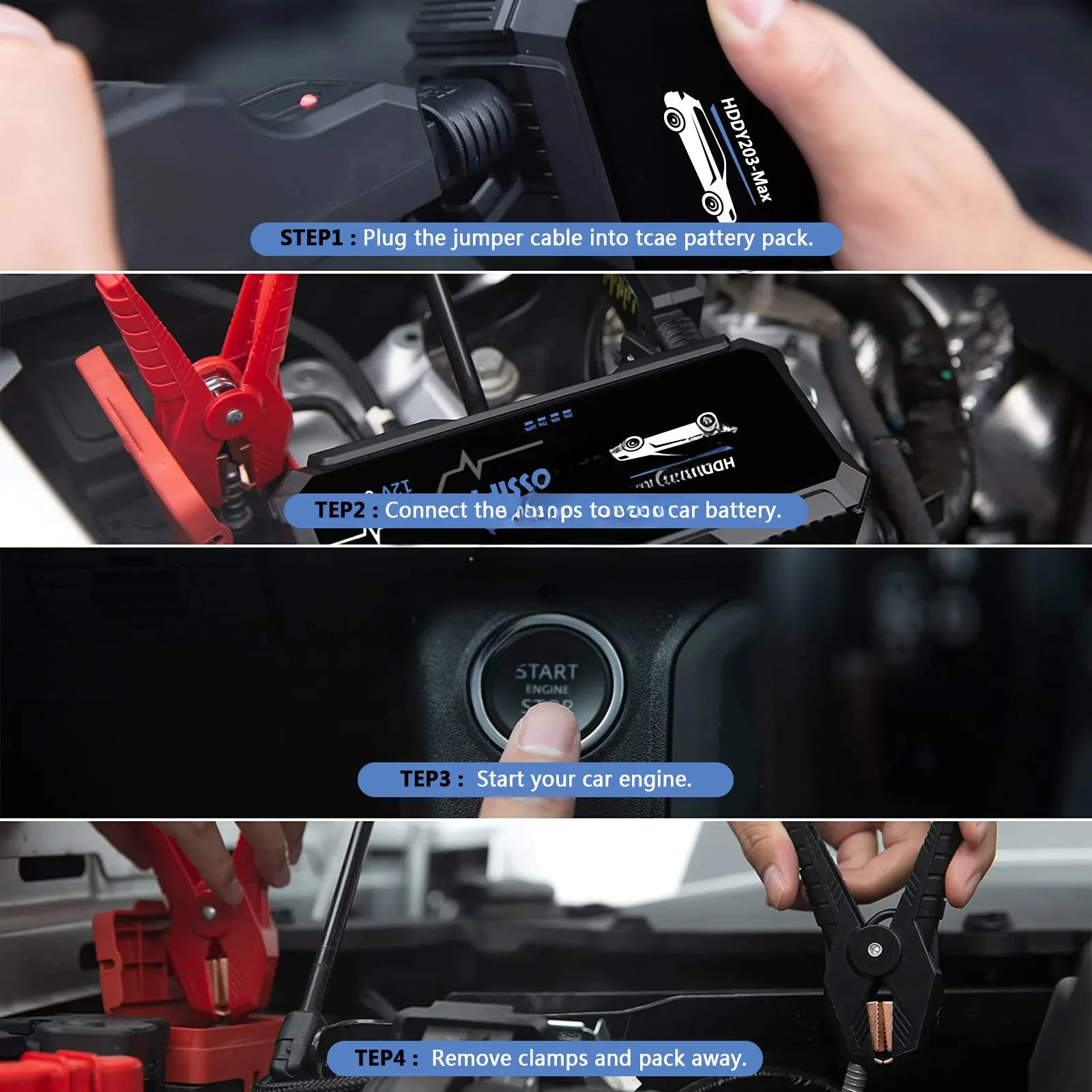 COSSIFTW Auto Starthilfe 6000A Pack Batterieladegerät Power Bank tragbar