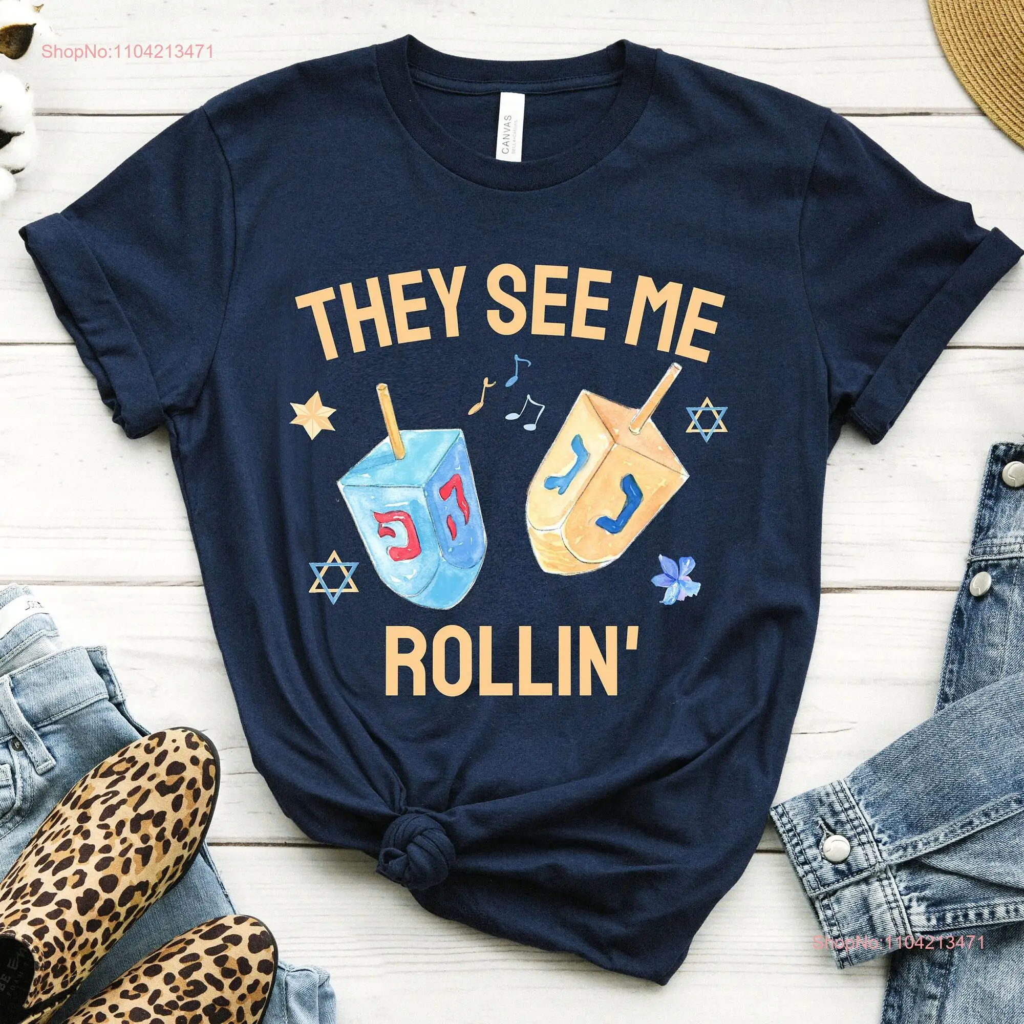 They See Me Rollin Hanukkah T Shirt for Women Sweaters Funny shirts dreidel חנוכה חולצה chanukah 2021 Jewish