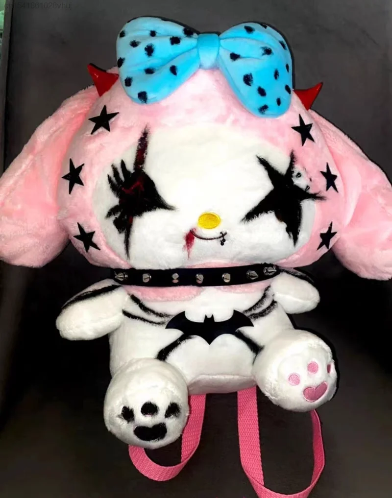 Sanrio Kuromi My Mylody Y2K gotycki plecak dla lalek Yk2 ręcznie rysowany Diablo zabawny Punk japoński stylowy estetyczny rok 2000s torby dziewczęce