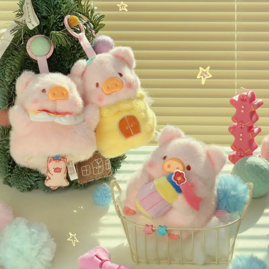 루루 돼지 놀이 플러시 블라인드 박스 작은 돼지 롤 어라운드 미스터리 박스 모델 선물 귀여운 돼지 트렌디 장난감 장식 펜던트