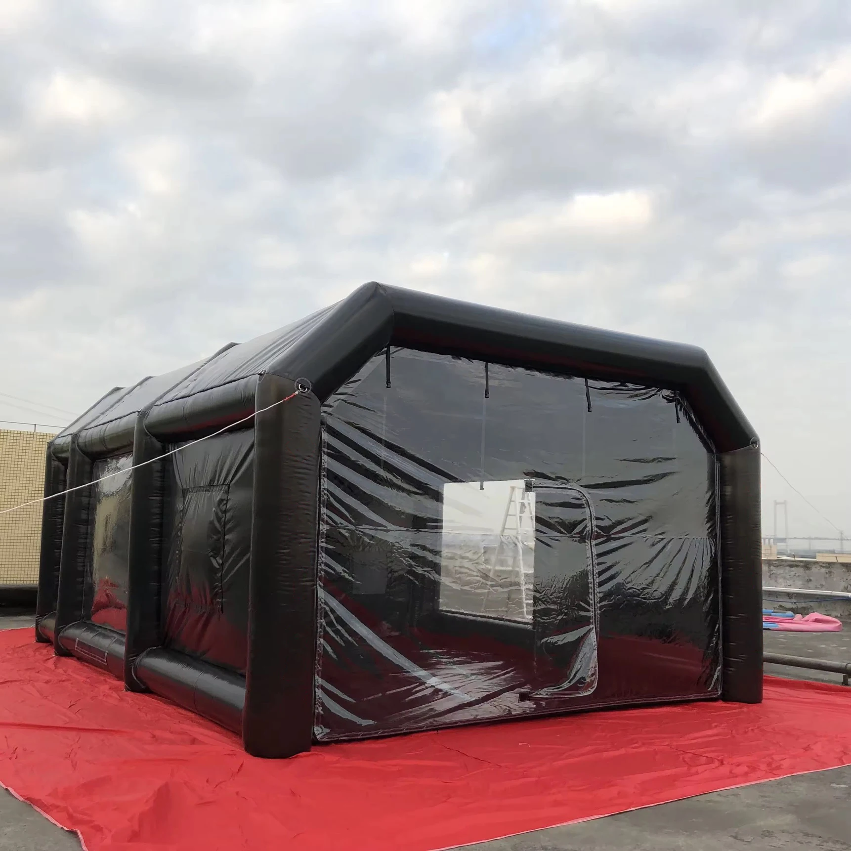 Tenda gonfiabile gigante da 13FT/Garage per auto/Workshop Cabina spray esterna per carport portatile con soffiaggio d'aria per eventi di veicoli/camion