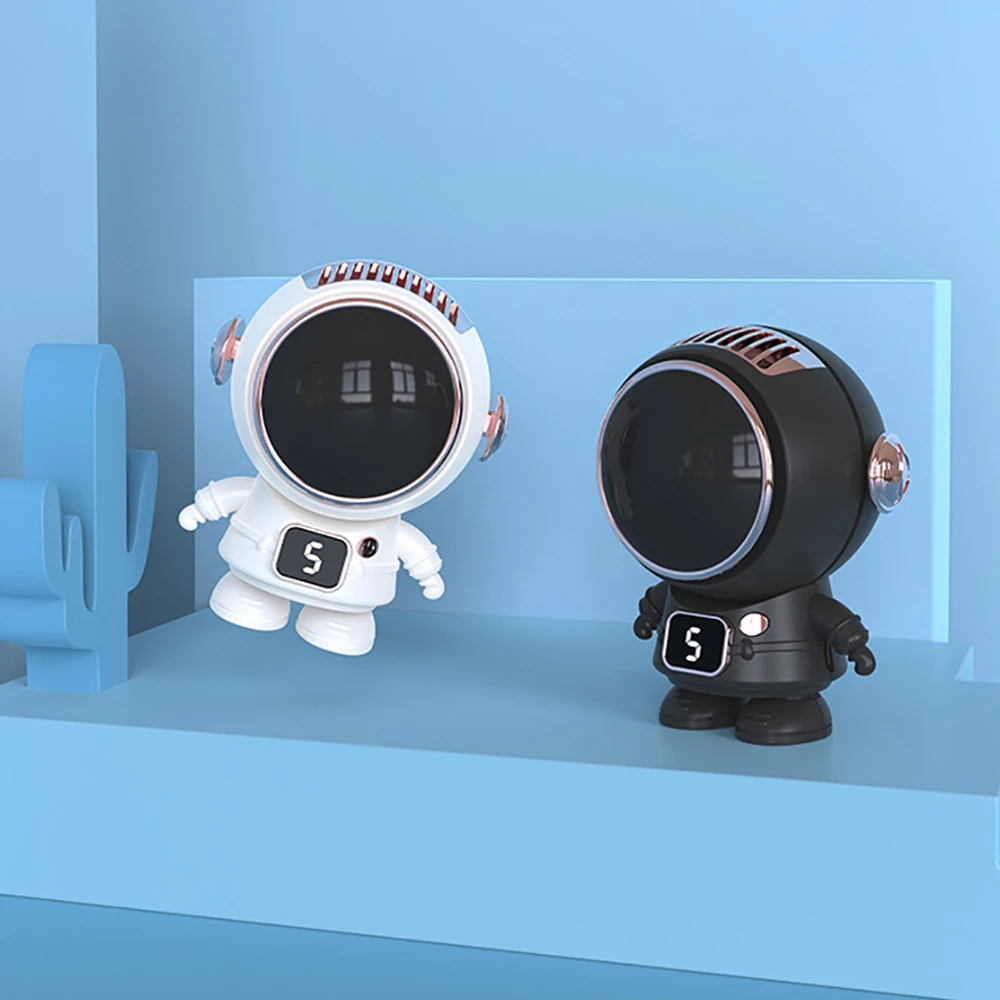 NEW Portable Small USB Rechargeable Astronaut Hanging Neck Fan  Air Cooling Fans Mini Handheld Bladeless Silent Desktop Fan