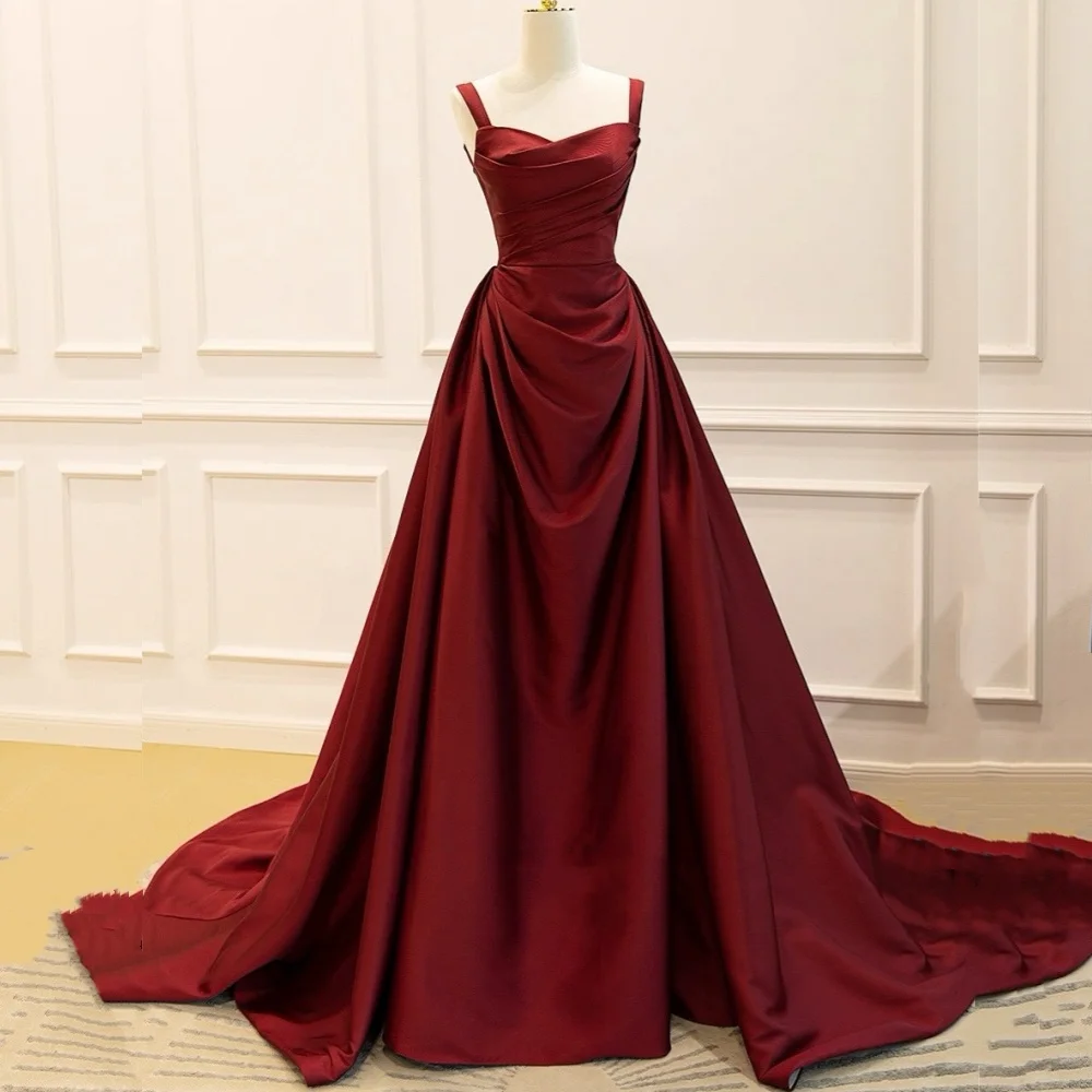 

Элегантные изысканные шармезные плиссированные длинные платья трапециевидной формы в форме сердца на заказ для торжественных случаев