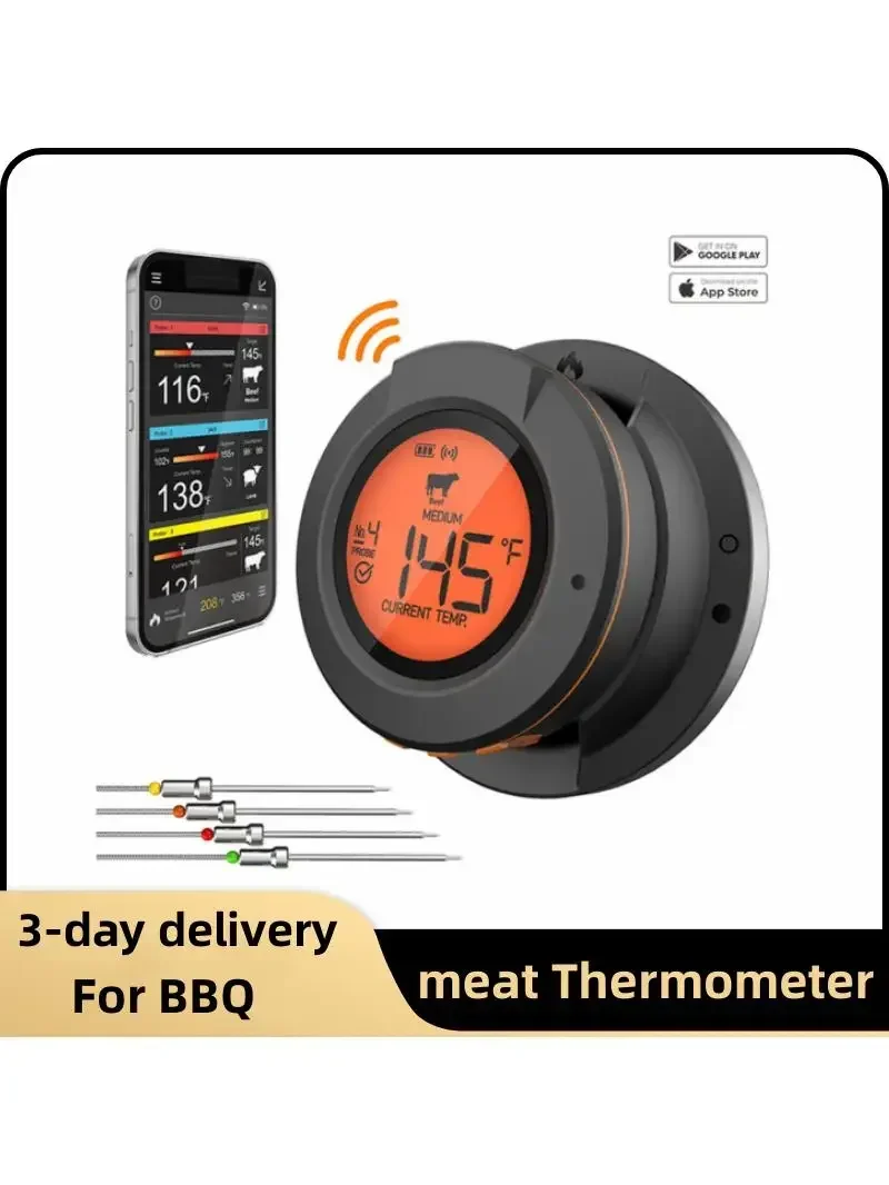Nieuwe Outdoor Digitale BBQ-thermometer Draadloze Bluetooth Dome Koken Voedsel Vleesthermometer voor BBQ-houtskoolgrill en ovenroker - afbeelding 2