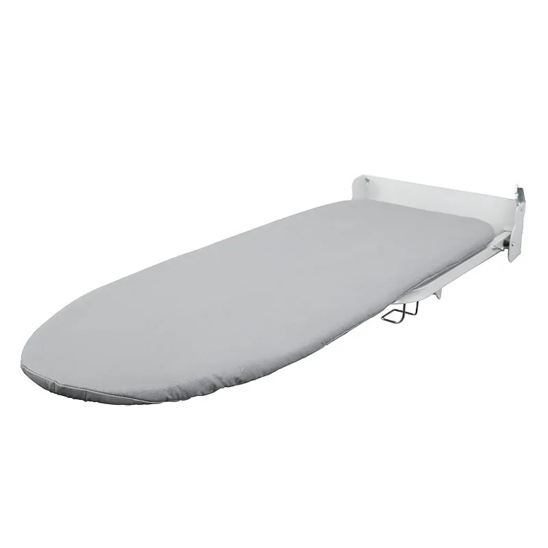 Wall-mounted carbon steel ironing board with steel tube holder, stable and easy to store, suitable for home use, portable