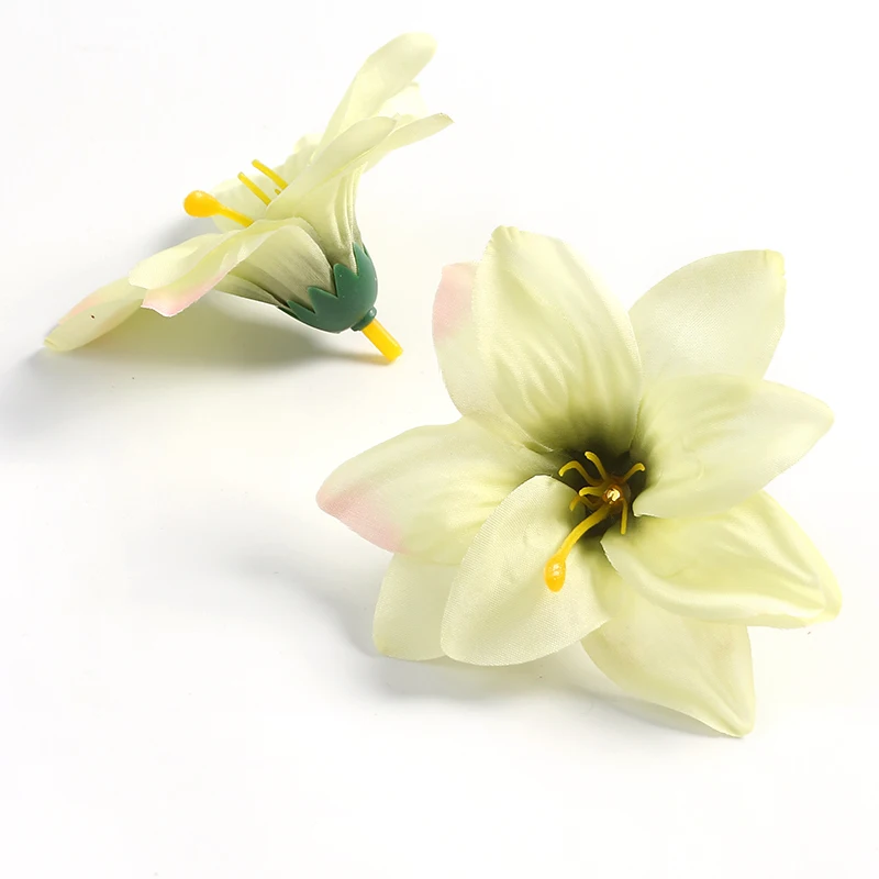 5/10pcs künstliche 9cm Seiden köpfe Blumen Hochzeit Haus Zimmer Garten Dekoration Braut Lilie DIY gefälschte Blume Sammelalbum Zubehör – Detail 6