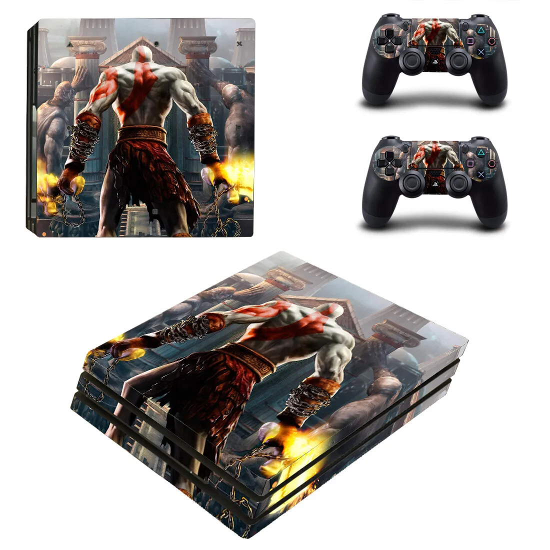 God of War-Autocollant de protection pour console PS4 Pro, décalcomanie en vinyle, peaux de contrôleur