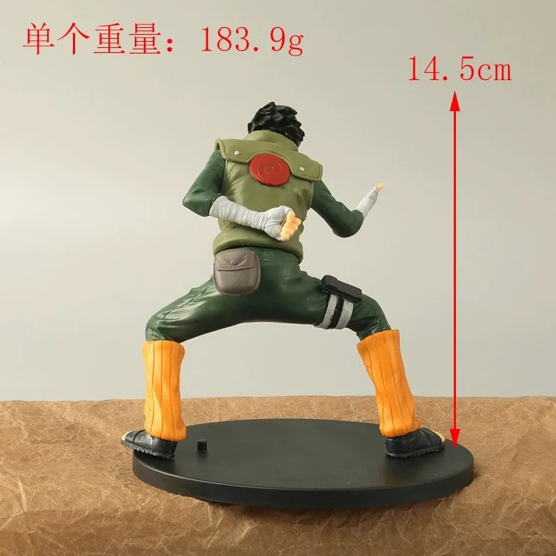 15CM Anime Naruto: Shippūden Rock Lee Naruto Fighting Stance Model Toy Gift Action Figure Famous Battle Scenes