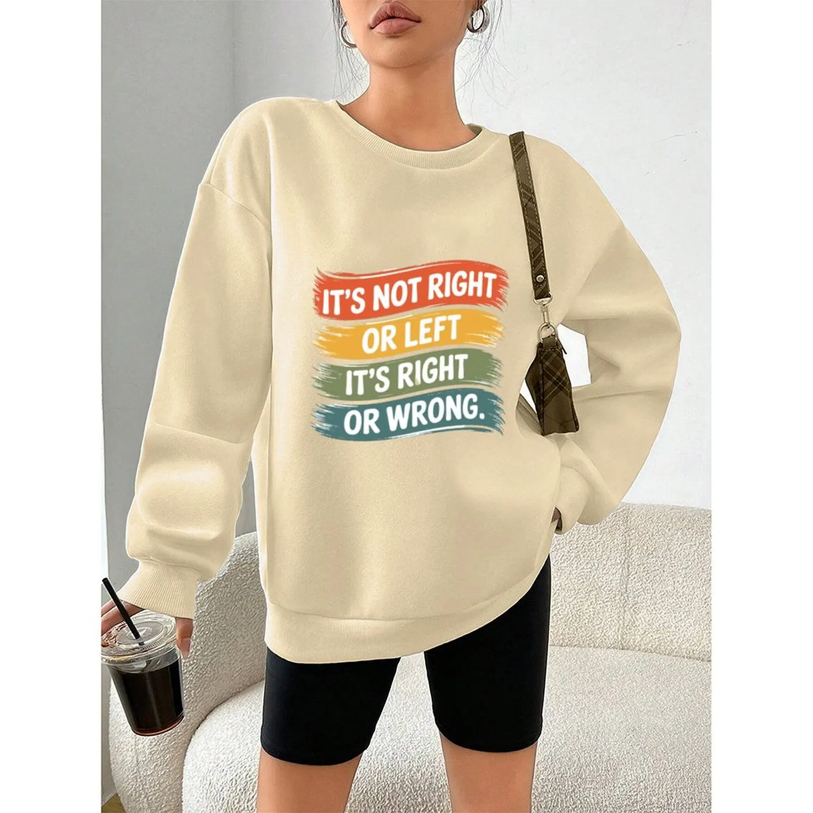 

Women's Sweater Round Neck Sweatshirts Velvet Winter Casual Printed Pattern Print Pullovers Autumn Woman Clothes 2025