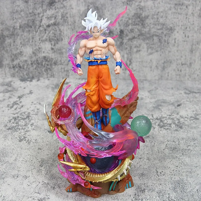 Figura de Dragon Ball Z Goku Ultra Instinct, figuras de Goku Ultra Instinto, colección de estatuas de PVC de 28cm, modelo de juguete, regalos