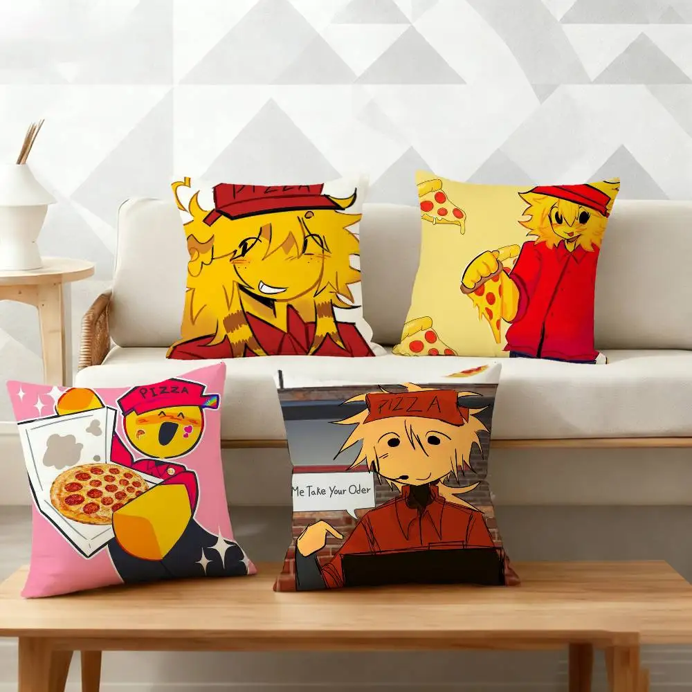 

E-Elliot Anime Pizza Pillow Case for Sofa Living Room Home office Decor Protective Cover