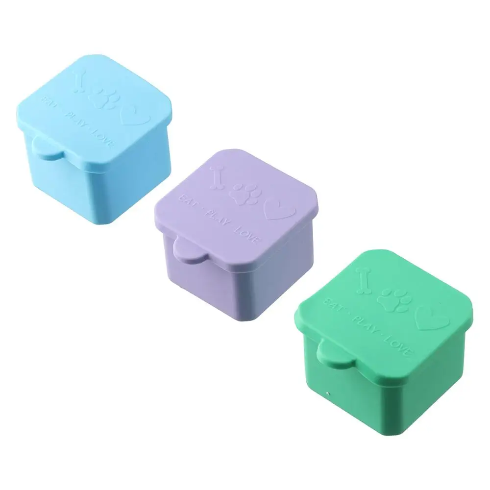 1/3pcs Reusable Silicone Food Distribution Box Red/Pink/Purple/Green/Orange/Blue 2/4 Inch Sauce Cups Snack Containers Fruit