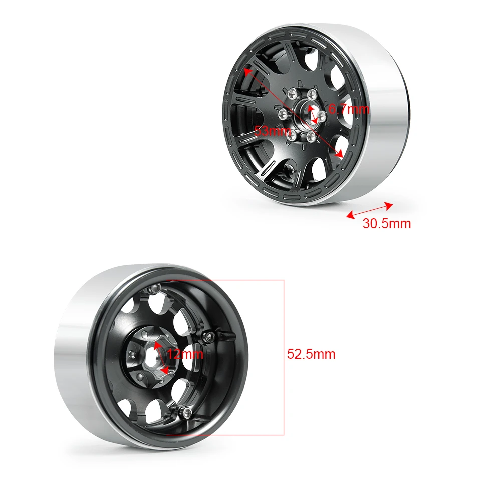 MIBIDAO Metal Beadlock Wheel Hub Rim 2.2\