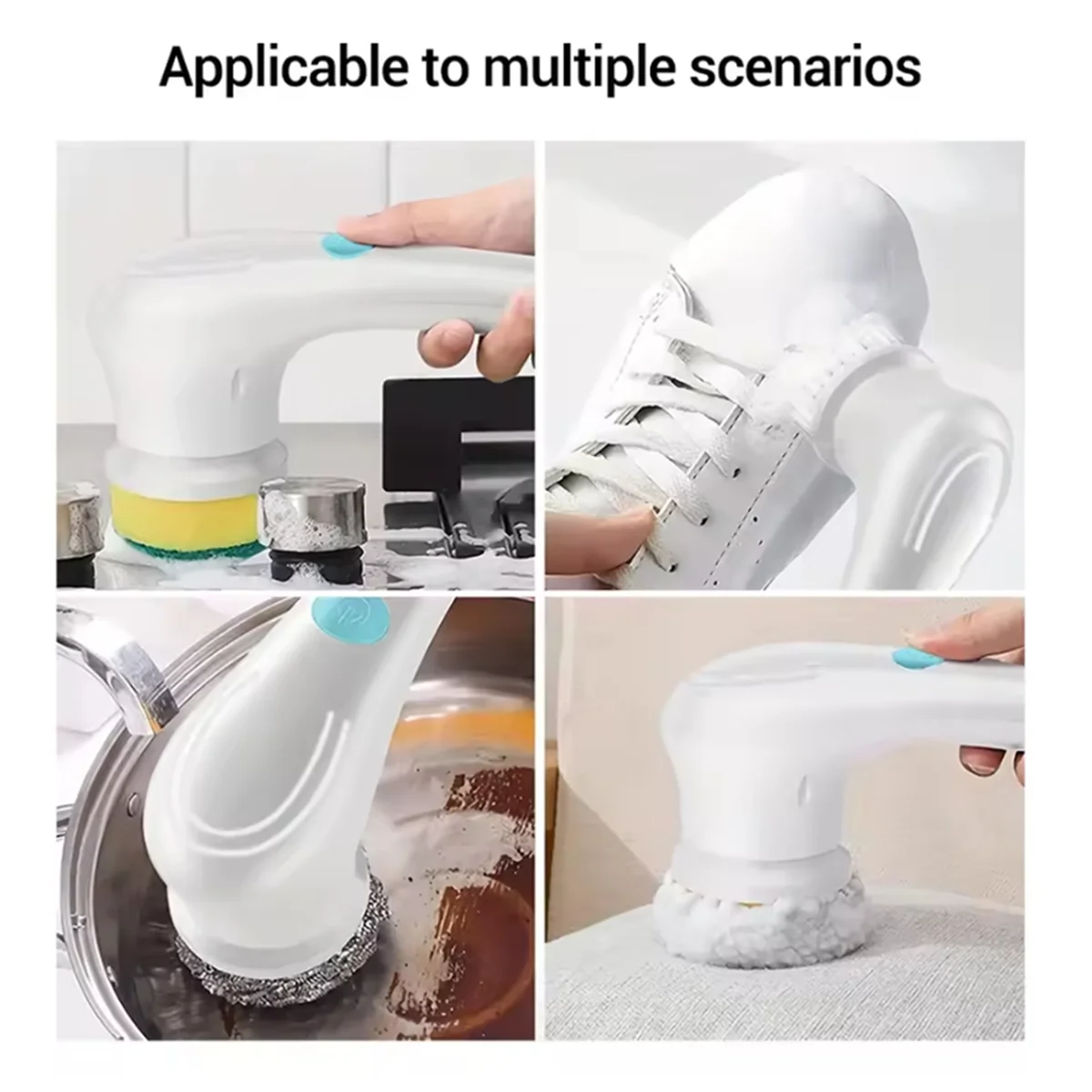 AA98 Wireless Household Electric Cleaning Brush 5-in-1 Multifunctional USb Charging Bathroom Kitchen Cleaning Tool Supplies