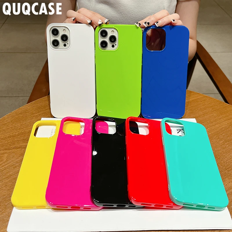 Neon Fluorescent Candy Color Jelly Case For iPhone 14 Pro Max 11 13 12 Mini i Phone 7 8 iPhone14 Plus X XR XS Soft Silicon Cover