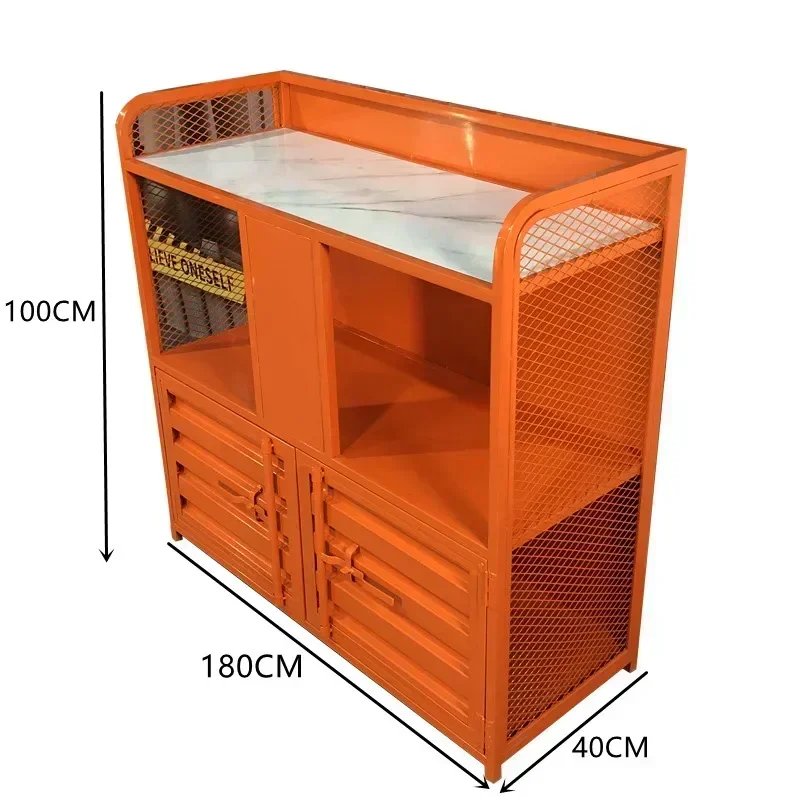 SS new styleIndustrial style wrought iron self-service seasoning table Fruit table Malatang restaurant Cold dish tabless 7486 ss