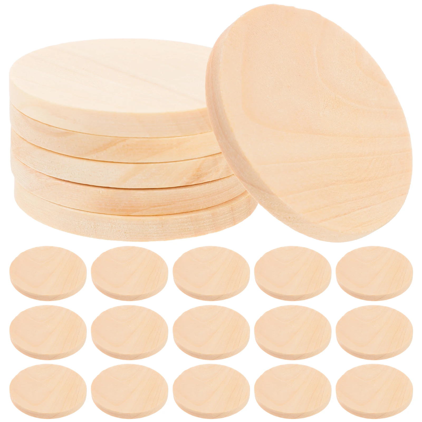 

50pcs Solid Wood Discs 5mm Thick DIY Crafts Christmas Decorations Unfinished Wooden Slices Handmade Accessories