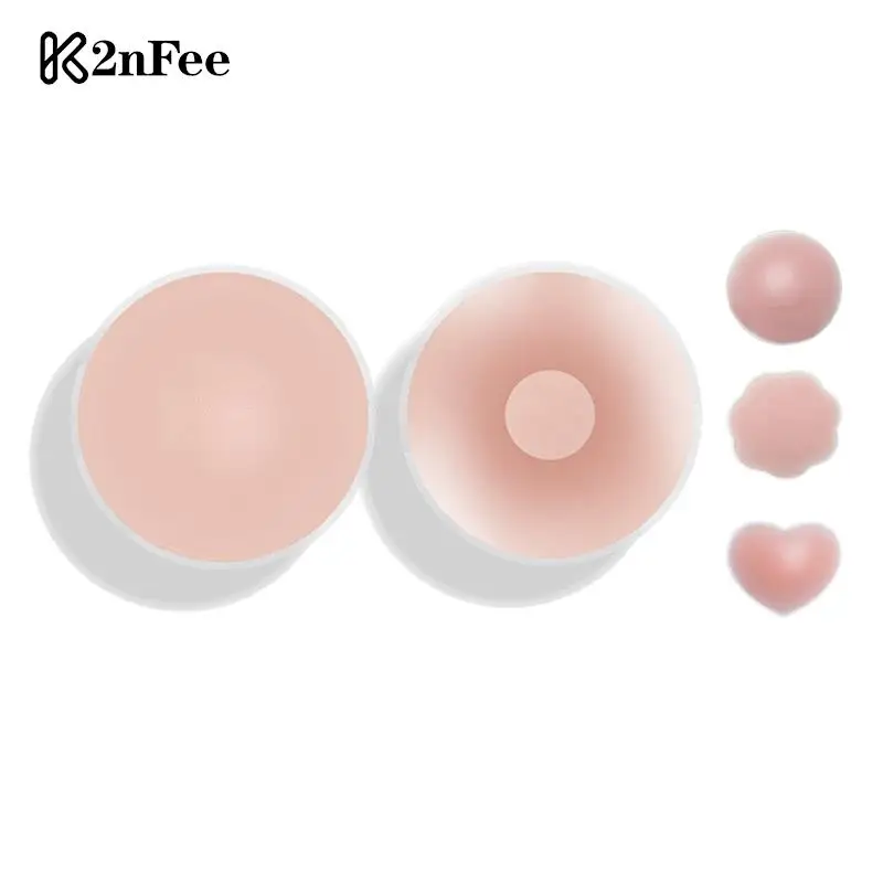 

1Pair Adhesive Invisible Nippleless Covers Sticky Silicone Reusable Nipple Covers For Women Pasties Breast Petal