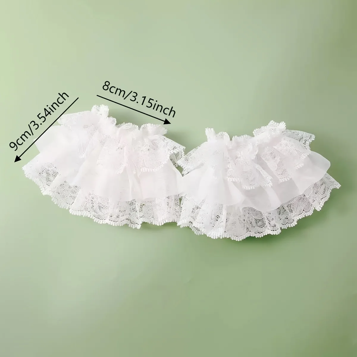 1 Para Eleganckich Koronkowych Rękawów na Ręce z Kwiatowym Haftem, Potrójnie Warstwowe Plisowane Falbany, Elastyczne Mankiety z Oddychającego Materiału