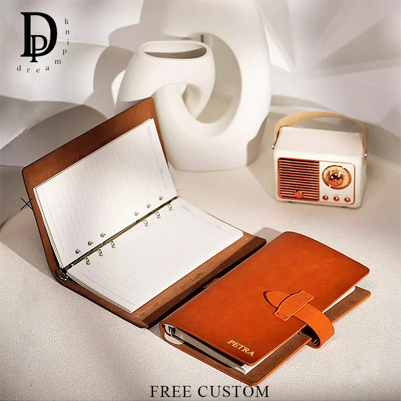 

Роскошный блокнот формата А6 с гравировкой в стиле ретро, обложка из воловьей кожи с отрывными листами, деловые офисные записные книжки, винтажный дневник с буквами на заказ для студентов
