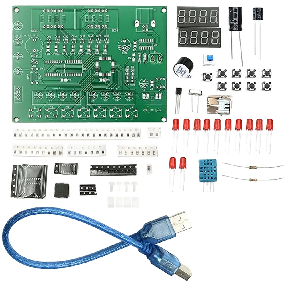 Smart Temperature and Humidity Control DIY Kit with PCB Board Components USB Powered 5V DC for Educational Projects