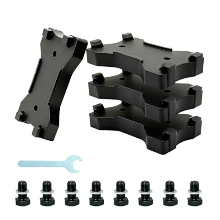

RV Stabilizer Jack Pads 4 Pack Double Hole Design Sturdy Solid Rubber Protection Foot with Thickened Non-Slip Base for 8.75-9.5