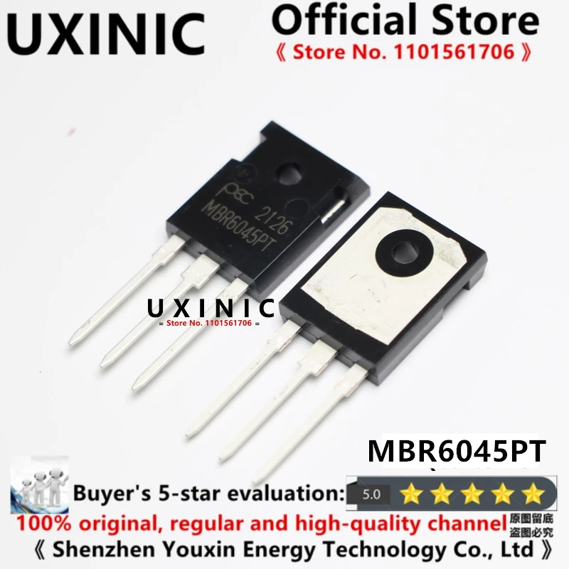 UXINIC 100% New Imported Original  MBR6045PT MBR6045 TO-247 high current Schottky tube 60A 45V