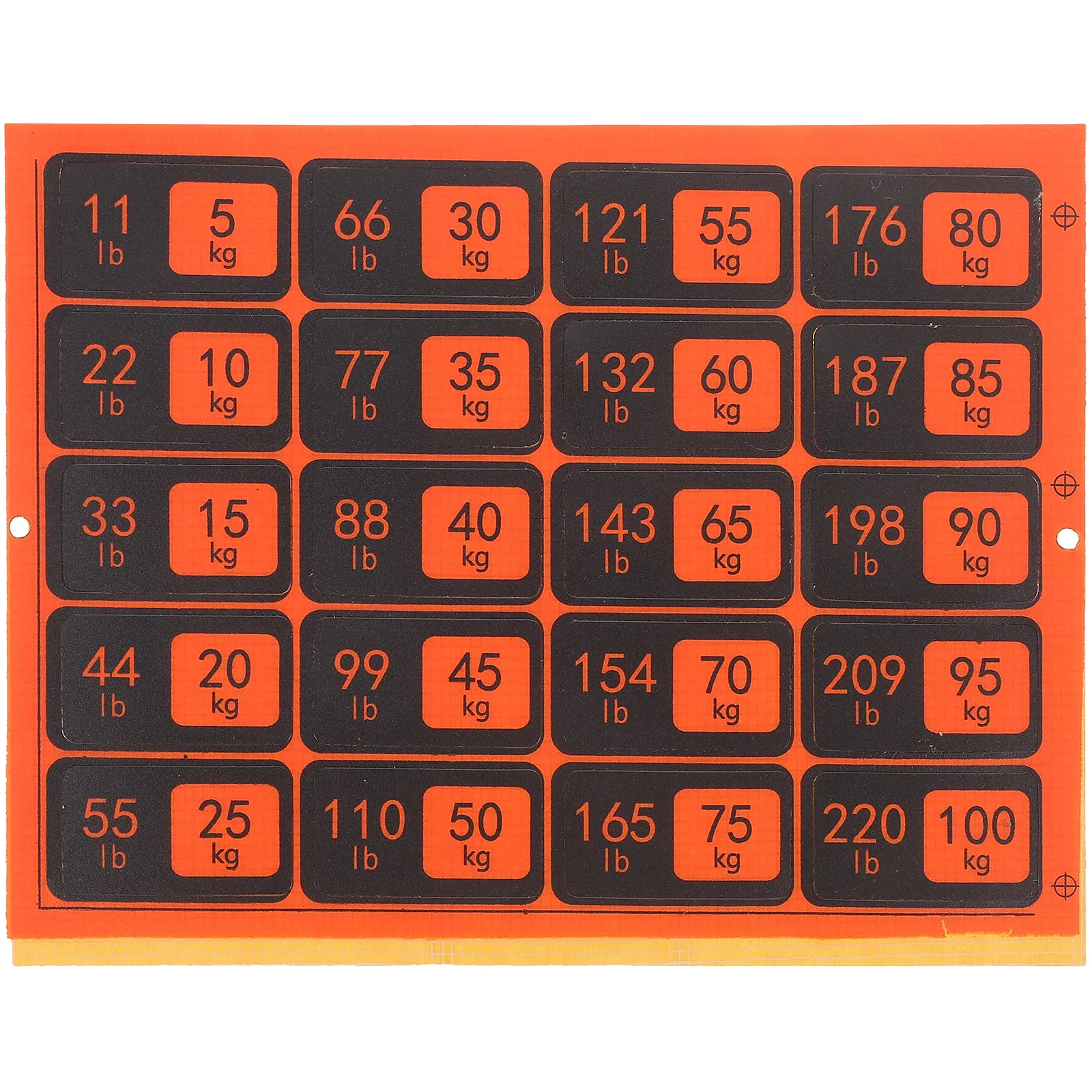 

1 Sheet Weight Plate Sticker Adhesive Gym Equipment Label Reusable Weight Tag Decal for Weighting Block Gym Accessories