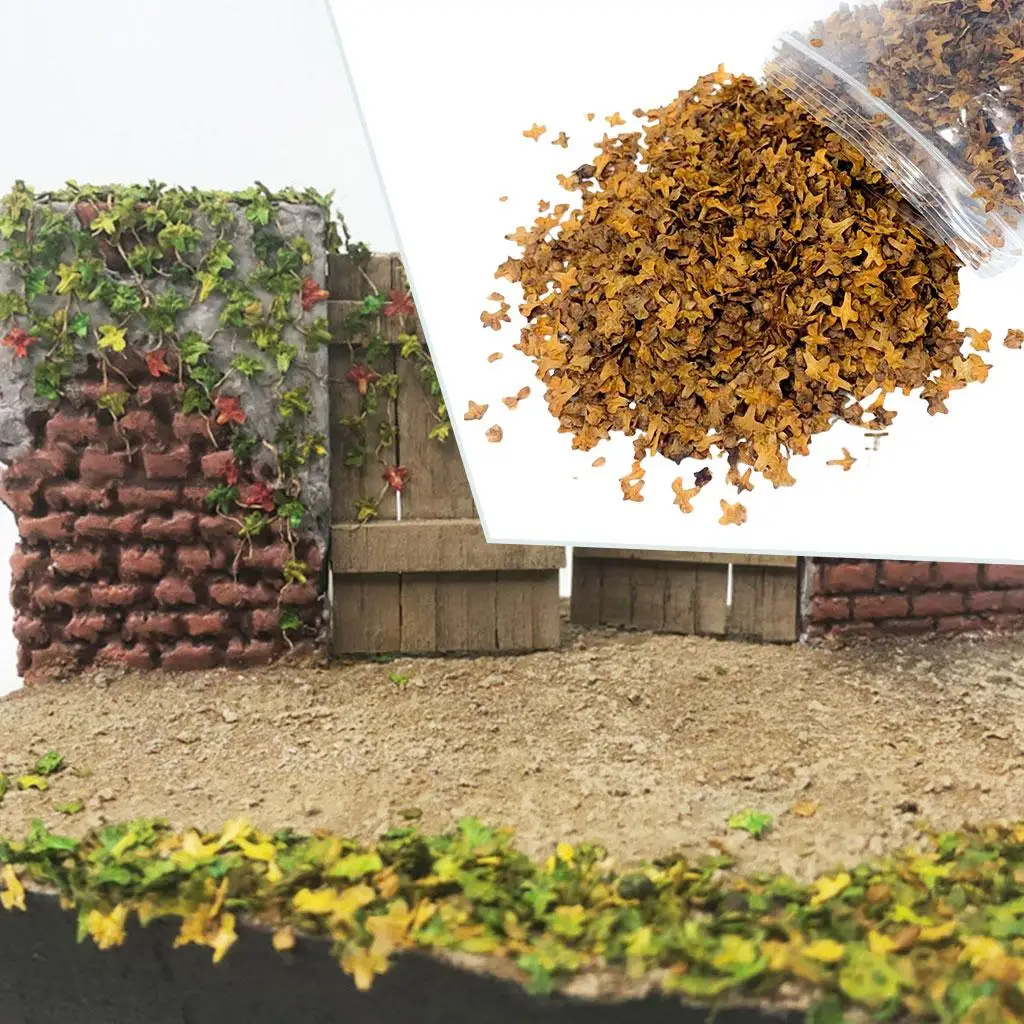 33ml micro paisagem folhas mesa de areia diorama grama tufts acessórios miniatura folha modelo estático para bonsai fada decoração do jardim