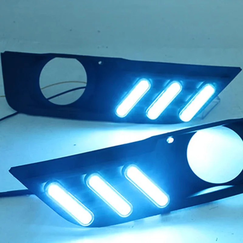 2 uds luces LED de circulación diurna para Ford Focus 2005 2006 función de atenuación automática DRL luz antiniebla cubierta de lámpara antiniebla