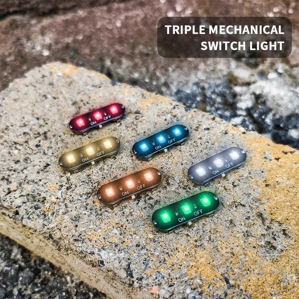 1Pcs Mini High Brightness 3 Head Switch Control LED Lamp DIY Model Making Toys Lighting Materials Diorama Kit With Battery