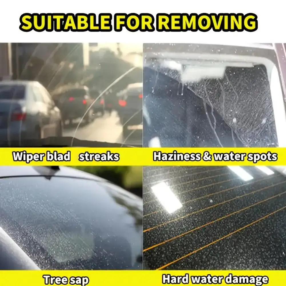 

Car Glass Polish Coating Kit For Windshield Oil Film Removal Paste Effective Repair Compound Car Windscreen Mirror & Shower Door