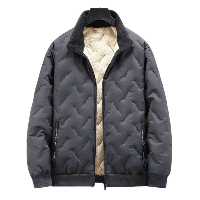 Lightweight Padded Cotton Jacket Men's Autumn Winter High End Casual Baseball Collar Pilot Coat Warm Stylish Long Sleeve Zipper