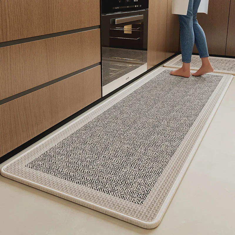 Printed Water-Absorbing Kitchen Floor Mats Non-Slip Wear-Resistant Long Strip Foot Pad High Quality Anti-Drop Entrance Porch Mat