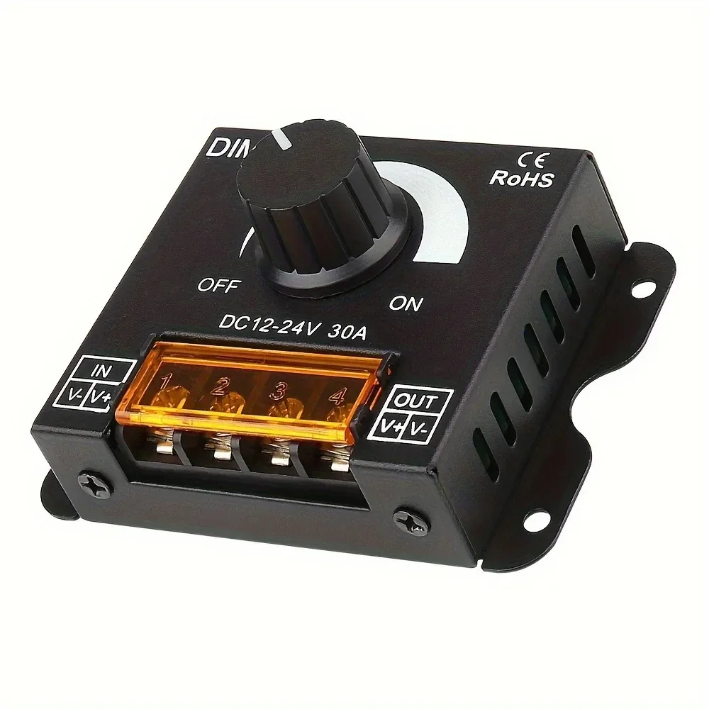 DC 12V-24V LED Dimmer Switch 30A LED Monochrome Controller PWM Digital Stepless Dimming for Lamp Strip Single Color Lamp image 2