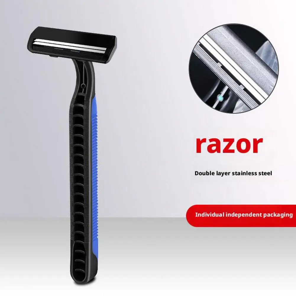 2pcs Disposable Whiskers Shaving Shavers Body Trimmer Stainless 2 Layers Blade Razors for Men Women Hotel Appliances