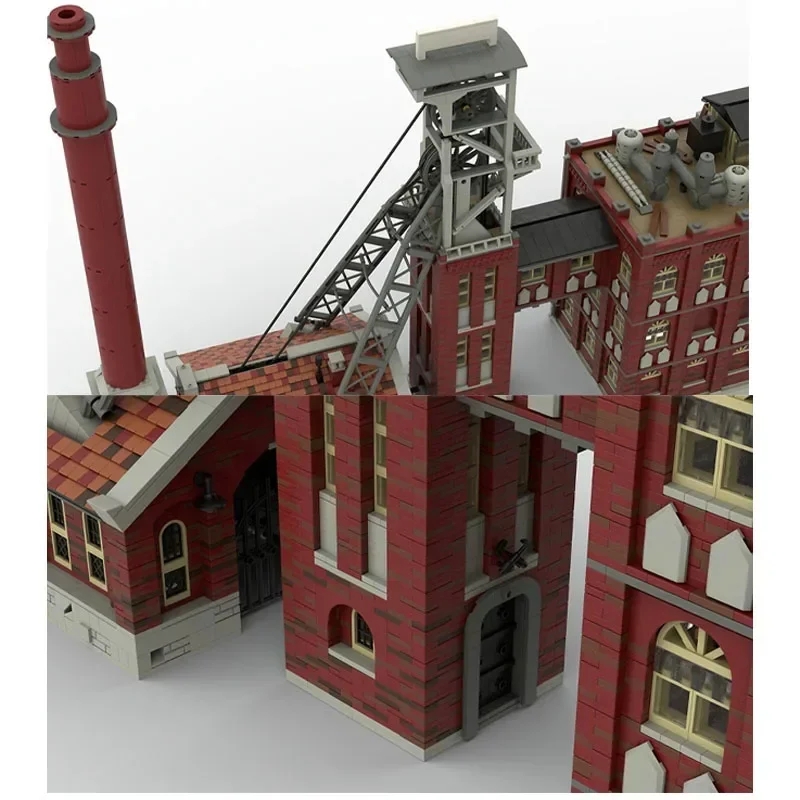 MOC-128654 Gigantische Vintage Stadsarchitectuur Street View Kolenmijn Assemblage Bouwsteen Model 14648 Onderdelen Kinderspeelgoed Cadeau