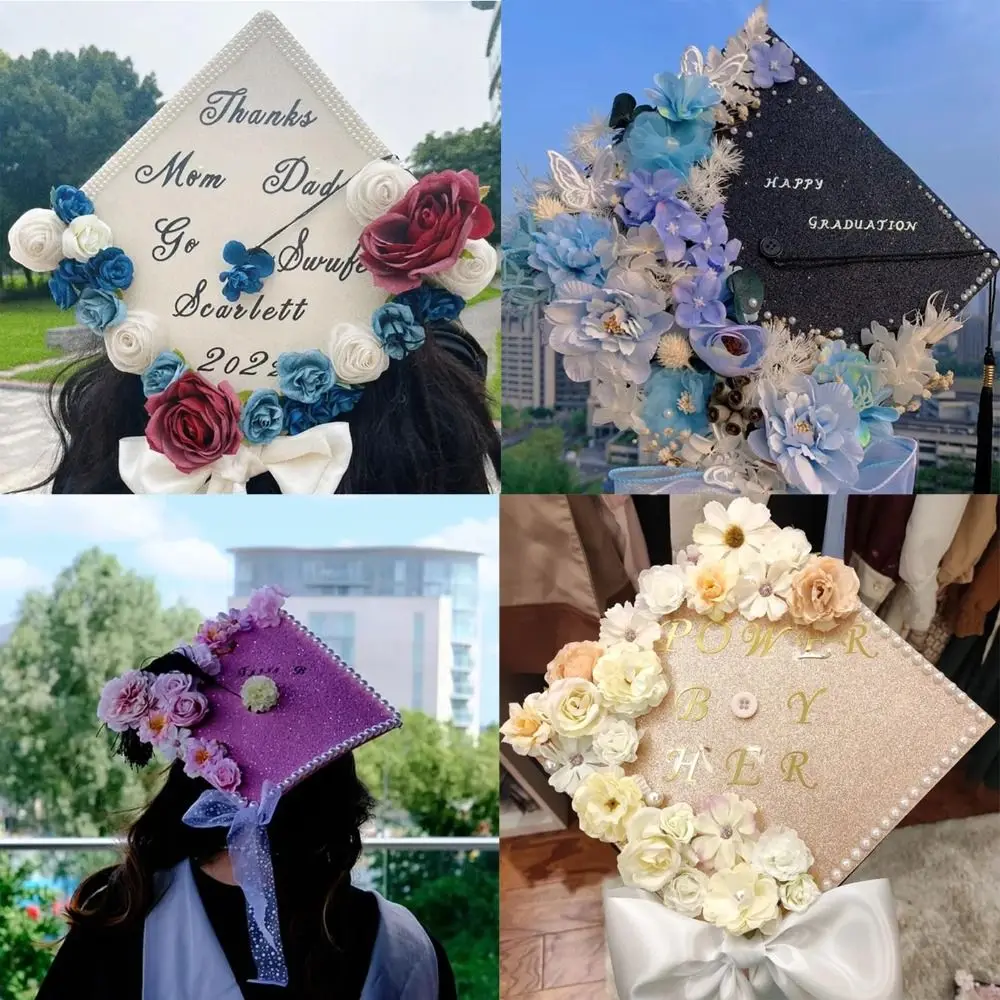 Self Adhesive Graduation Hat Decoration Stickers Degree Ceremony University EVA Sticker DIY High School Glitter Grad Cap